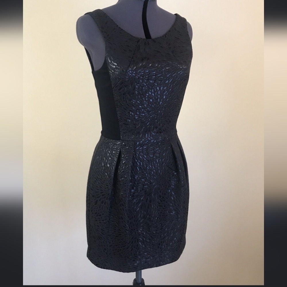 Aritzia babaton s6 jacquard metallic black minimalist dress